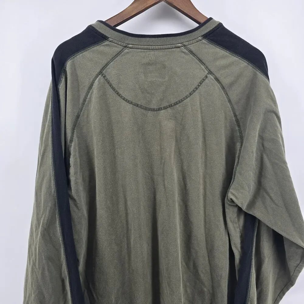 Vintage Nike Shirt‎ Mens L Green Center Swoosh Logo Y2K Long Sleeve Athletic